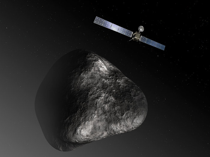 Ilustracija letelice Rozeta i komete