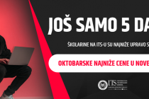 Još samo 5 dana! Školarine na ITS-u su najniže upravo sada! Oktobarske najniže cene u novembru
